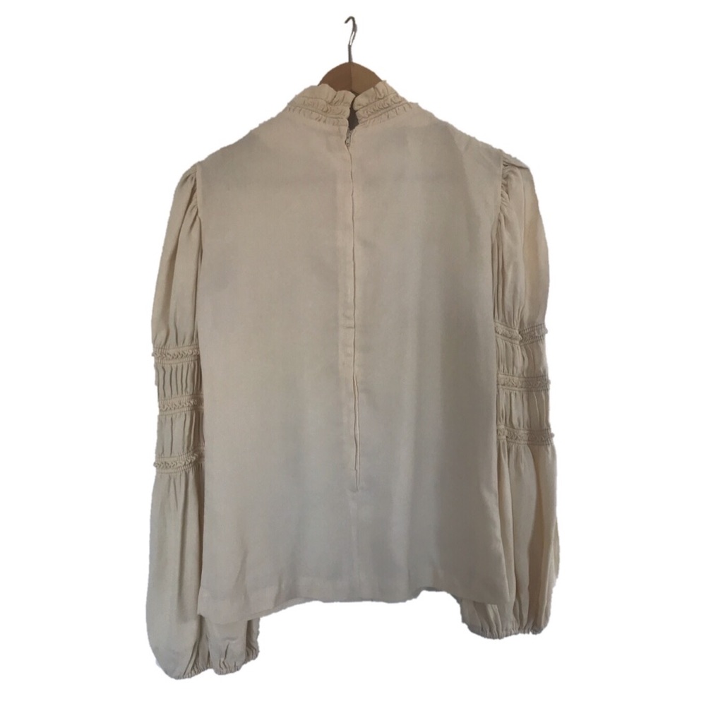 Vintage cream mock turtleneck blouse size small - Picture 2 of 7